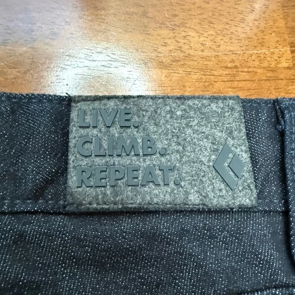 Black Diamond Mission Wool Denim Pants Mens 28x32 Black Technical Climbing New
